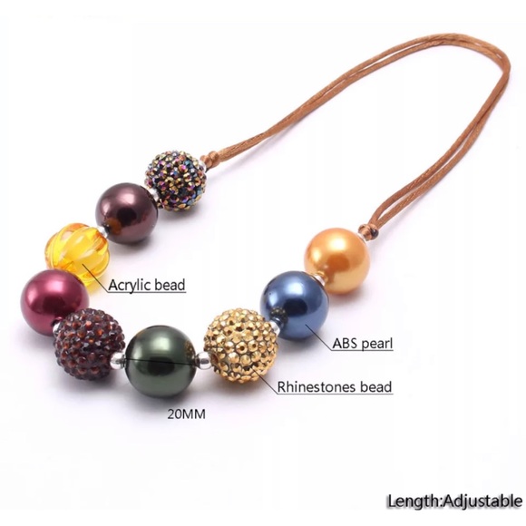 Girls Chunky Bubblegum Bead Boutique Necklace 🎀 - Picture 3 of 7